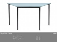 Trapezoidal Table. MM1 MM2 Top. Black Steel Frame